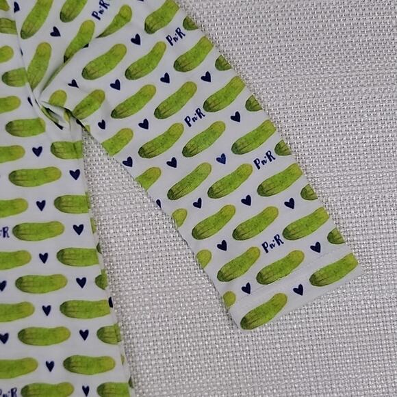 Pickles & Roses Pickles and Hearts All-Over Print Coveralls Romper 0-6 Months - Picture 6 of 11